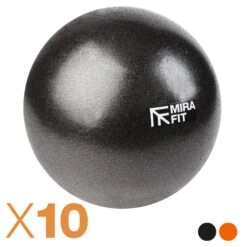 Mirafit Pilates Ball Multipack -Fitness Promotion Store 10 Mirafit Black Pilates Balls on White Background