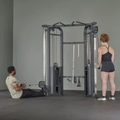 Mirafit Functional Trainer With Weight Stacks -Fitness Promotion Store 2 athletes training with Mirafit Functional Trainer with 2 100kg Weight Stacks