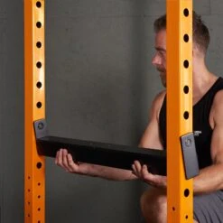 Mirafit M200S Short Power Rack -Fitness Promotion Store Adding Spotters to Mirafit M200S Power Cage Orange