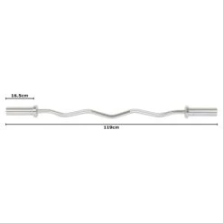Mirafit Olympic EZ Curl Bar With Collars -Fitness Promotion Store Bar on White Background with Measurements 1 79
