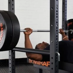 Mirafit M3 Pin Pipe Spotters -Fitness Promotion Store Bench Press in Mirafit Black M3 Power Cage 4