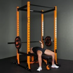 Mirafit M200/M200S Power Rack With Barbell And Weights Set -Fitness Promotion Store Bench Press in Mirafit M200 Power Rack Orange 2