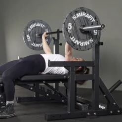 Mirafit Marbled Bumper Plates -Fitness Promotion Store Bench Press with Mirafit Marbled Bumper Plates 3