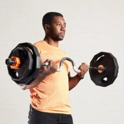 Mirafit Hex Olympic Weight Plates -Fitness Promotion Store Bicep Curl with Mirafit Hex Olympic Weight Plates