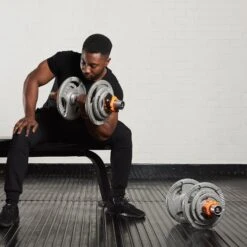 Mirafit M3 Olympic Dumbbell Bars -Fitness Promotion Store Bicep Curl with a Mirafit 17cm Sleeves M3 Olympic Dumbbell Bar 3