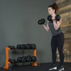 Mirafit Hex Dumbbells With Rack - 5kg To 25kg Set -Fitness Promotion Store Bicep Curls with Mirafit Hex Dumbbells