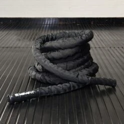 Mirafit Sleeve Battle Rope -Fitness Promotion Store Black 50mm Mirafit Sleeve Battle Rope on Gym Mats