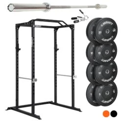 Mirafit M100 Power Rack With Barbell And Weights Set -Fitness Promotion Store Black M100 Rack with Barbell and 100kg Package 1