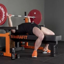Mirafit M3 Flat Powerlifting Bench -Fitness Promotion Store Bobbie Butters Bench Press on Mirafit M3 Powerlifting Bench 1