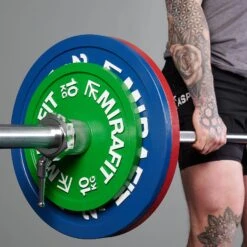 Mirafit 2.5kg Competition Training Collars -Fitness Promotion Store Deadlift with Mirafit Steel Barbell Collars