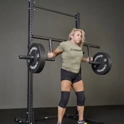 Mirafit Olympic Cambered Bar -Fitness Promotion Store Donna Moore Squat using Mirafit Cambered Bar