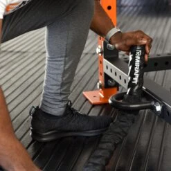 Mirafit Sleeve Battle Rope -Fitness Promotion Store Feeding Black Mirafit Sleeve Battle Rope Through Anchor 2