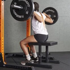 Mirafit Squat Box -Fitness Promotion Store Female Athlete Box Squat with Black Mirafit Squat Box