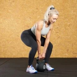 Mirafit Soft Touch Kettlebell Set & Weight Rack -Fitness Promotion Store Fitness Professional using Mirafit Soft Touch Cast Iron Kettlebell for Deadlift 1