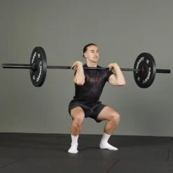 Mirafit M3 7ft 20kg Olympic Barbell - Black 12 Mirafit M3 7ft 20kg Olympic Barbell - Black -Fitness Promotion Store Front Squat with Black Mirafit M3 20kg Olympic Barbell