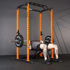 Mirafit M100 Power Rack With Barbell And Weights Set -Fitness Promotion Store Incline Press with Orange Mirafit M100 Power Rack