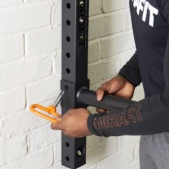 Mirafit M3 Wall Mounted Attachment Rail -Fitness Promotion Store Installing Bumper Plate Storage Bar on Mirafit Gen II M3 Rack Storage Wall Bracket