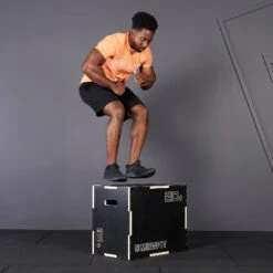 Mirafit 3in1 Anti-Slip Wood Plyo Box - 24" X 20" X 16" -Fitness Promotion Store Jumping on Mirafit 3in1 Anti Slip Wood Plyo Box 24x20x16