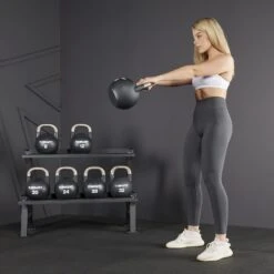 Mirafit Black Competition Kettlebells -Fitness Promotion Store Kettlebell Swing with Mirafit Gen II 16kg Competition Kettlebell 1