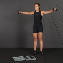 Mirafit 10kg Mini Dumbbell Set In Case - Black Weights -Fitness Promotion Store Lat Raises with Mirafit 10kg Dumbbell Set