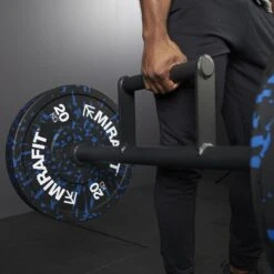 Mirafit Farmers Walk Handles 9 Mirafit Farmers Walk Handles -Fitness Promotion Store Man Performing Farmers Walk Using Mirafit Olympic Farmers Walk Handles