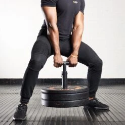Fitness Promotion Store -Fitness Promotion Store Man Performing a Sumo Deadlift with a Mirafit Loading Pin Power Handle