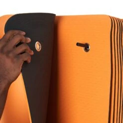 Mirafit Set Of 12 TPE Non Slip Exercise Mats And Wall Hanger -Fitness Promotion Store Man Removing Yoga Mat From Mirafit Yoga Mat Hanger