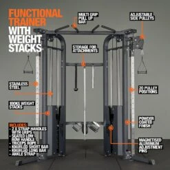 Mirafit Functional Trainer With Weight Stacks -Fitness Promotion Store Mirafit 100kg stack functional trainer features