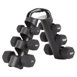 Mirafit 12kg Dumbbell Weight Set & Rack