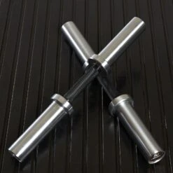 Mirafit M3 Olympic Dumbbell Bars -Fitness Promotion Store Mirafit 17cm Sleeves M3 Olympic Dumbbell Bar Pair on Gym Mat