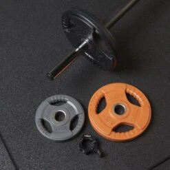 Mirafit 20kg Studio Pump Set - Black/Orange/Grey -Fitness Promotion Store Mirafit 20kg Studio Pump Set Black Orange Grey Plates Removed