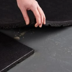 Mirafit 20mm Rubber Gym Floor Mats -Fitness Promotion Store Mirafit 20mm Rubber Gym Tiles being installed
