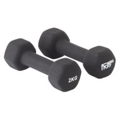 Mirafit 12kg Dumbbell Weight Set & Rack -Fitness Promotion Store Mirafit 2kg Soft Touch Black Dumbbell Weights 1