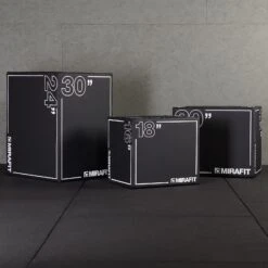 Mirafit Hybrid Plyo Jump Boxes -Fitness Promotion Store Mirafit 3in1 Covered Wooden Plyo Boxes set of three in gym 1
