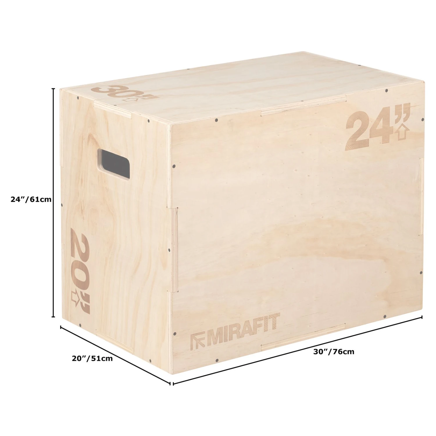 Mirafit 3in1 Wooden Plyo Jump Box - 30" X 24" X 20" 7 Mirafit 3in1 Wooden Plyo Jump Box - 30" X 24" X 20" - Image 7