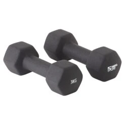 Mirafit 12kg Dumbbell Weight Set & Rack -Fitness Promotion Store Mirafit 3kg Soft Touch Black Dumbbells