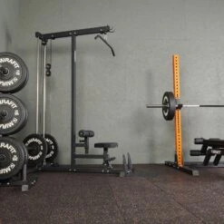 Mirafit Premium 40mm Rubber Gym Floor Mats -Fitness Promotion Store Mirafit 40mm Premium Rubber Tiles Orange in home gym