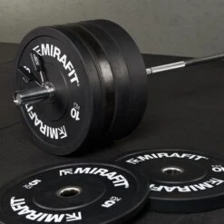 Mirafit Olympic Weight Bar & Bumper Plates Set -Fitness Promotion Store Mirafit 7ft Bar 150kg Bumper Plate Kit
