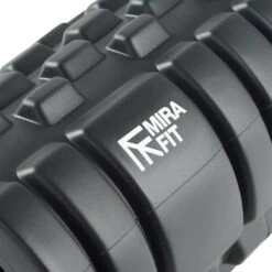 Mirafit Deluxe Hi-Density Foam Roller -Fitness Promotion Store Mirafit Black Deluxe Hi Density Foam Roller Close Up View on White Background 2