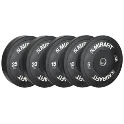 Mirafit Black Olympic Rubber Bumper Plates