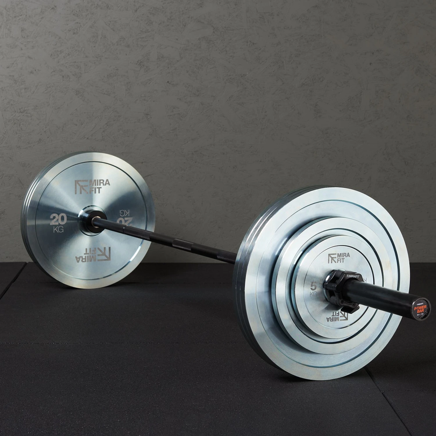 Mirafit 20kg Powerlifting Bar & Plates Set 7 Mirafit 20kg Powerlifting Bar & Plates Set - Image 7