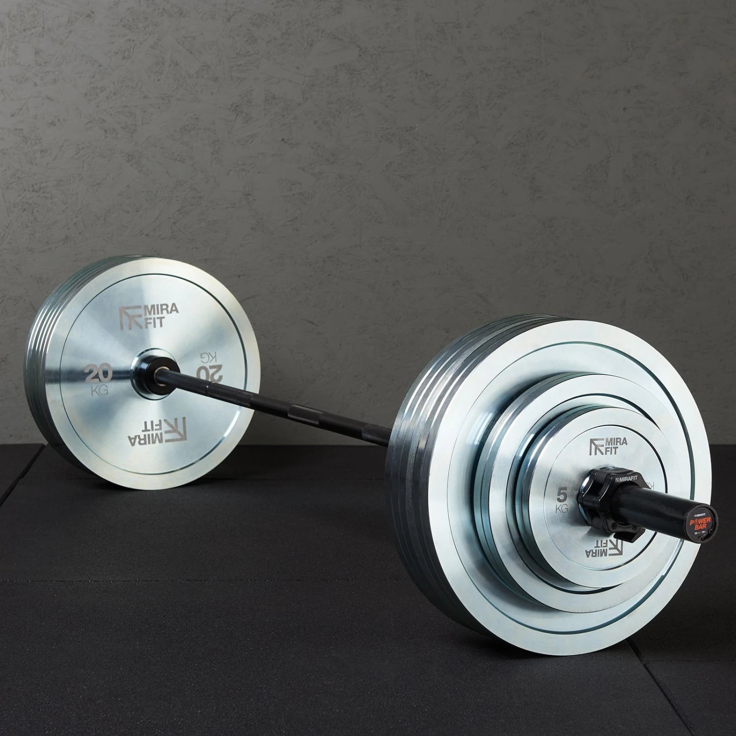 Mirafit 20kg Powerlifting Bar & Plates Set 8 Mirafit 20kg Powerlifting Bar & Plates Set - Image 8