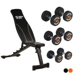 Mirafit Folding Weight Bench And Weights Set
