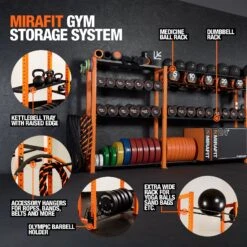 Mirafit 2 Bay Gym Storage System -Fitness Promotion Store Mirafit Fully Customisable Gym Storage System With Key Features Highlighted 2
