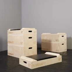 Mirafit Olympic Weightlifting Jerk Blocks -Fitness Promotion Store Mirafit Gen II Wooden Jerk Block Set Sat on Gym Mats 1