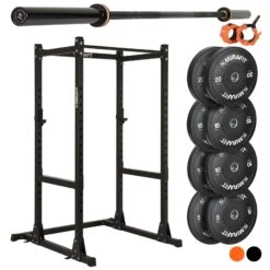 Mirafit M200/M200S Power Rack With Barbell And Weights Set -Fitness Promotion Store Mirafit M200 Rack black plates bar collars 100KG 1