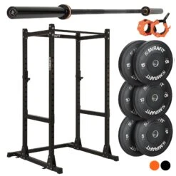 Mirafit M200/M200S Power Rack With Barbell And Weights Set -Fitness Promotion Store Mirafit M200 Rack black plates bar collars 60KG 1