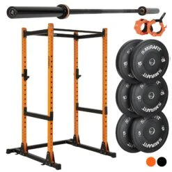 Mirafit M200/M200S Power Rack With Barbell And Weights Set -Fitness Promotion Store Mirafit M200 Rack orange plates bar collars 60KG 1