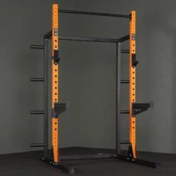 Mirafit M210 Half Power Rack -Fitness Promotion Store Mirafit M210 Half Power Rack Orange Spotters Storage Gym