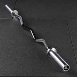 Mirafit M3 Olympic EZ Curl Bar -Fitness Promotion Store Mirafit M3 EZ Curl Bar on gym mats